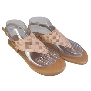 Sophia Milano Womens Thong Sandals Flats Pink Leather Womens Size 6.5